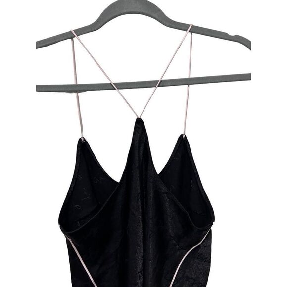 Victoria's Secret Black Two Piece Satin Camisole Tunic Button Front Pajamas M - Picture 12 of 15